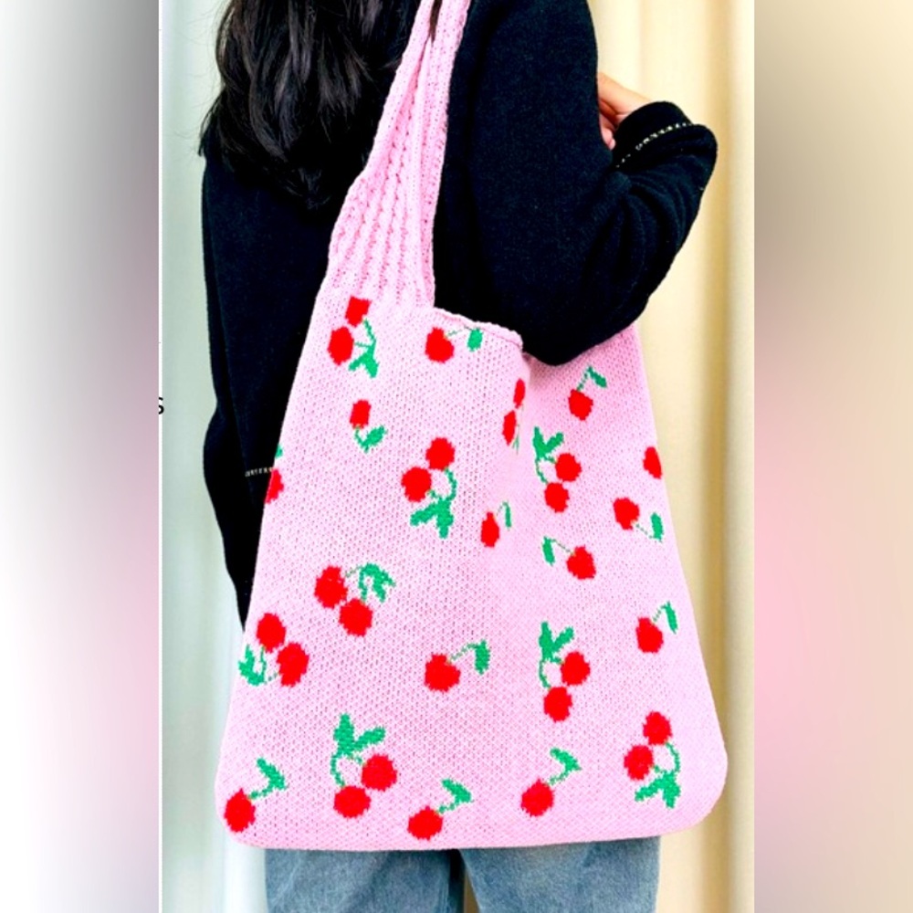Zenana Outfitters Pink Cherry Tote Bag
